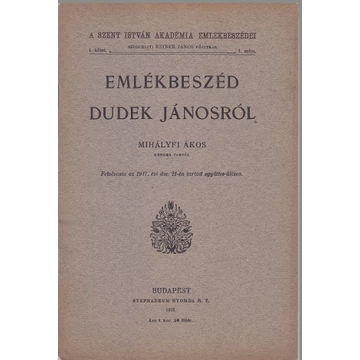 Emlékbeszéd Dudek Jánosról