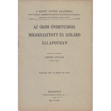 Az ólom öndiffusiója megolvasztott és szilárd állapotban