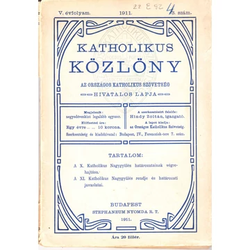 Katholikus Közlöny/1911. V. évf. 3. szám
