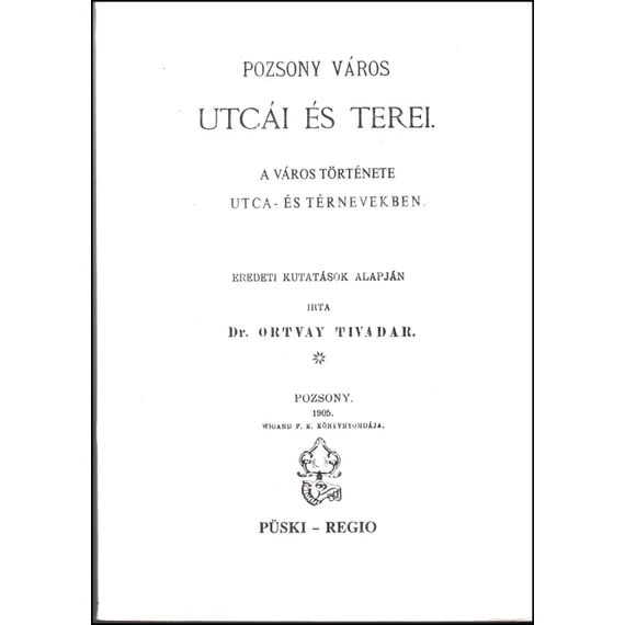 Pozsony város utcái és terei