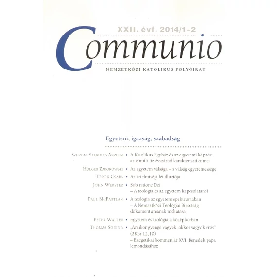 Communio 2014/1-2.