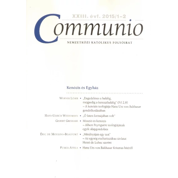 Communio 2015/1-2.