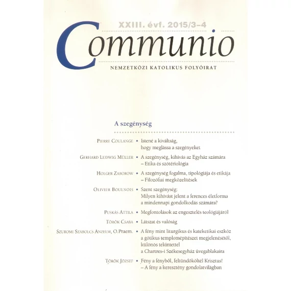 Communio 2015/3-4.