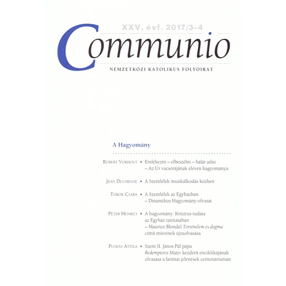 Communio 2017/3-4.