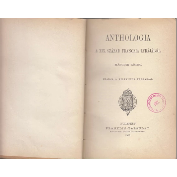 Antholigia a XIX. század Franczia lyrájából II. kötet /Antikvár
