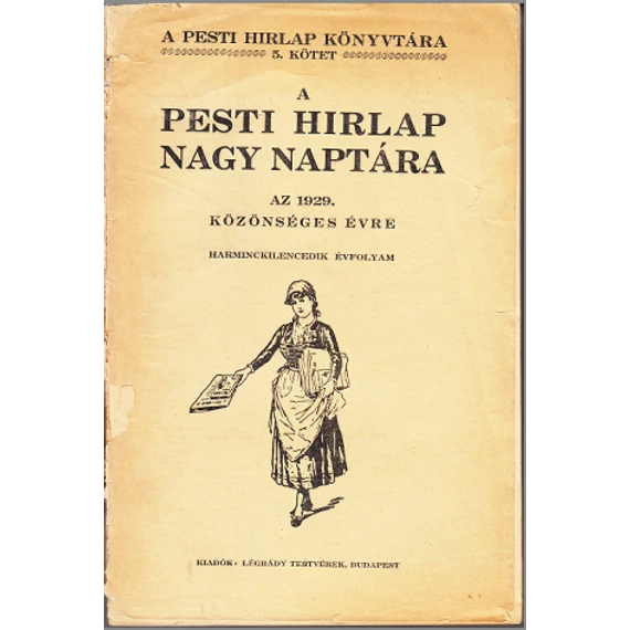 A Pesti Hirlap Nagy Naptára az 1929. közönséges évre