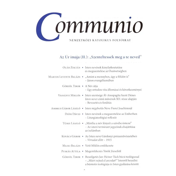 Communio 2020/1-2.