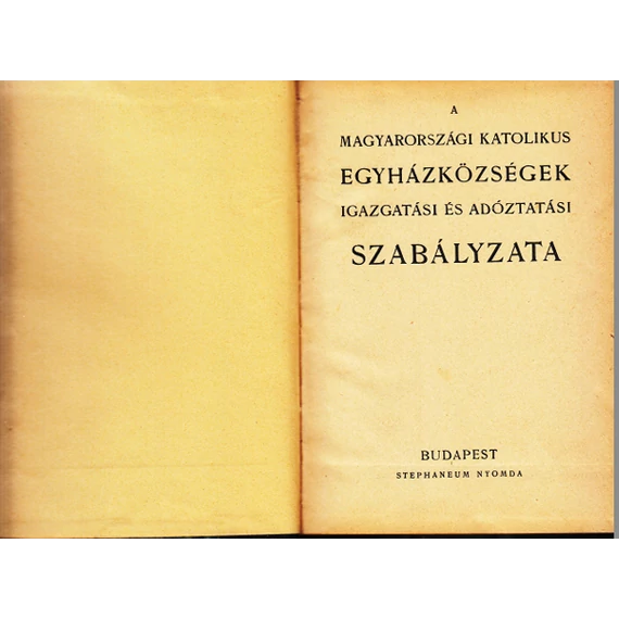 A magyarországi katolikus egyházközségek igazgatási és adóztatási szabályzata