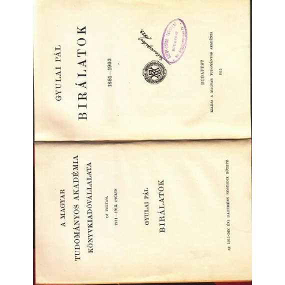 Birálatok 1861-1903