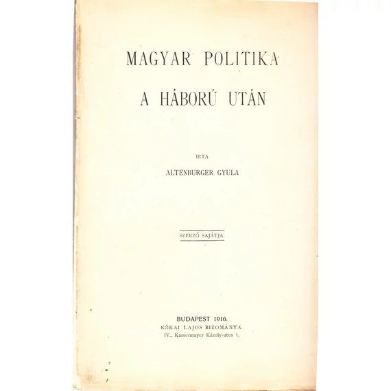 Magyar politika a háború után