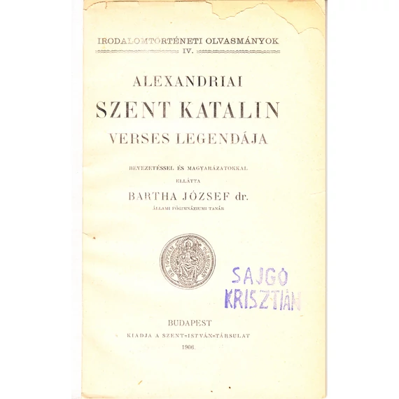 Alexandriai Szent Katalin verses legendája