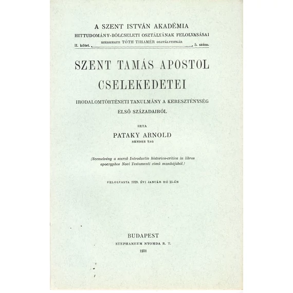 Szent Tamás apostol cselekedetei