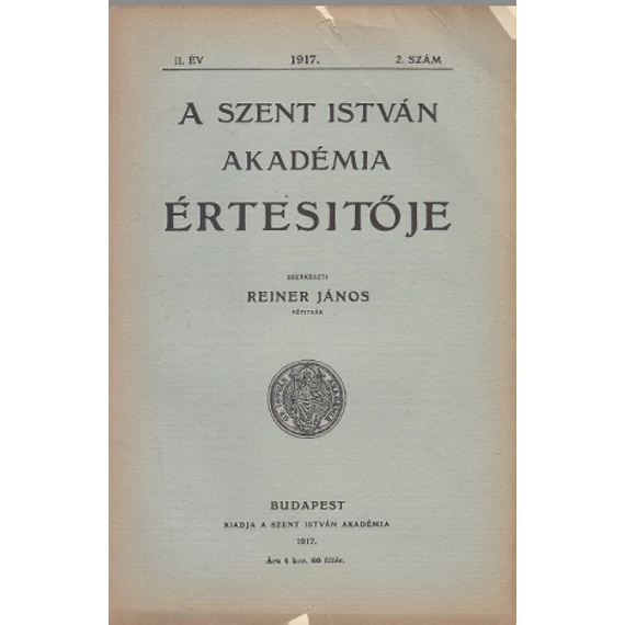 A Szent István Akadémia értesítője II. év 2. szám