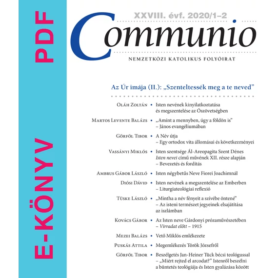 Communio 2020/1-2 - E-könyv