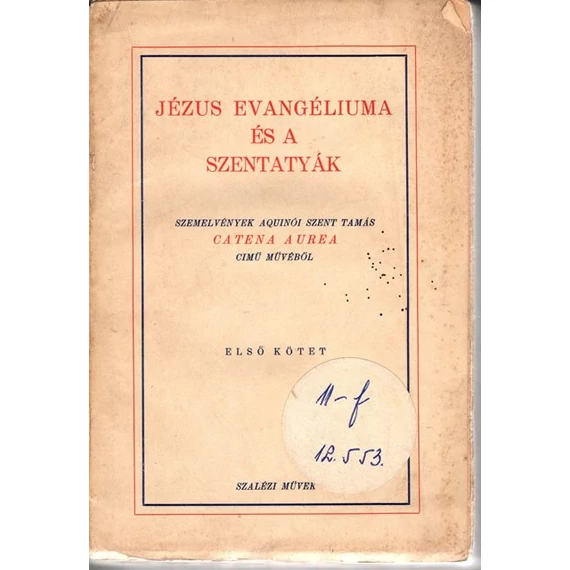 Jézus evangéliuma és a szentatyák