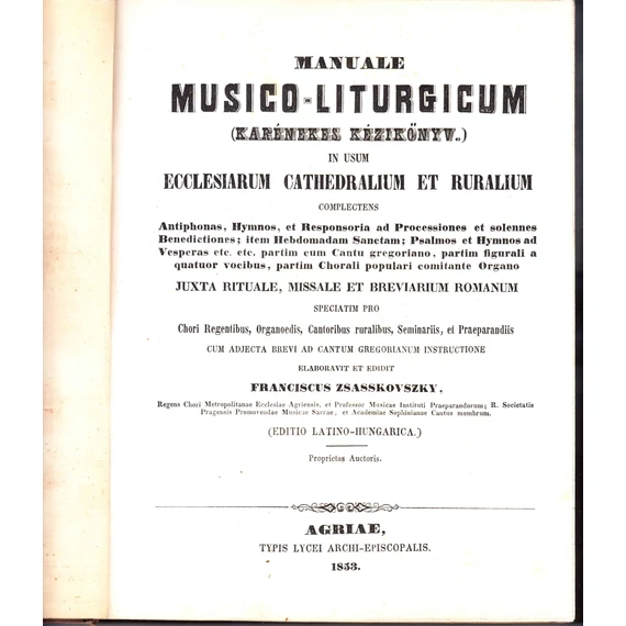 Manuale musico-liturgicum (Karénekes kézikönyv)