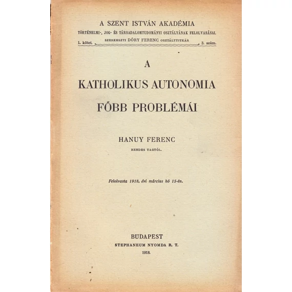 A katholikus autonomia főbb problémái