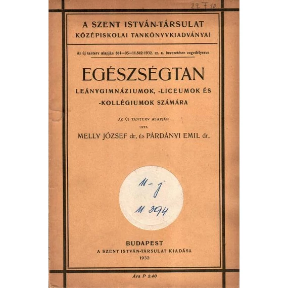 Egészségtan leánygimnáziumok, - liceumok és kollégiumok számára