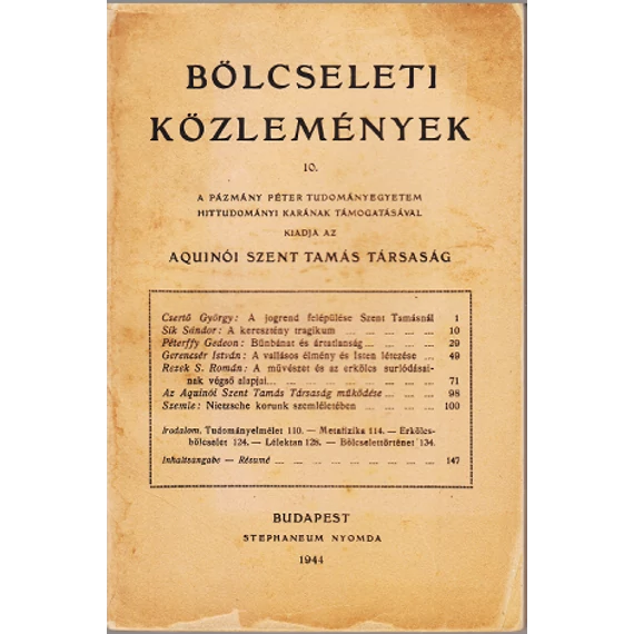 Bölcseleti közlemények 10.